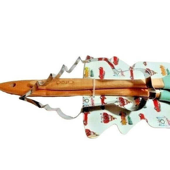 Ciroa Christmas Spatula Truck and Tree Cookie Cutter Retro Holiday 3-Piece NEW - Picture 3 of 3